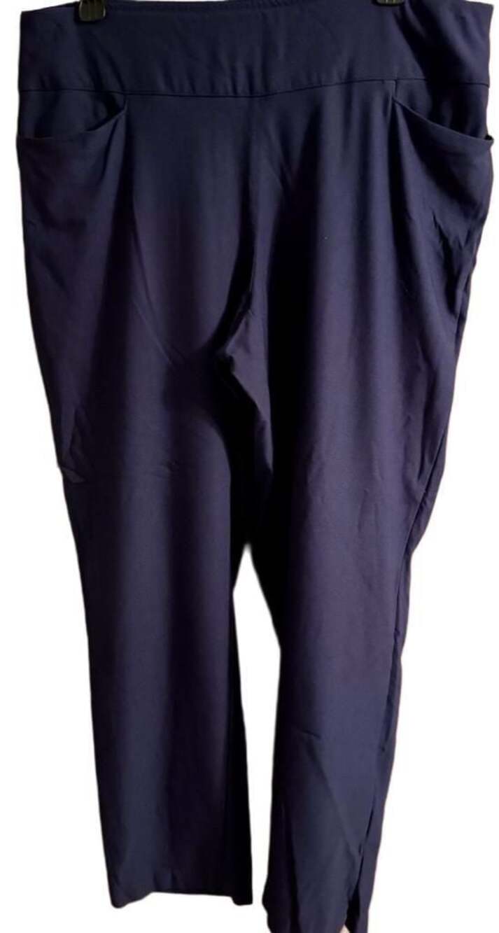Lady Hagen Women's Navy Blue Casual Stretch Pants